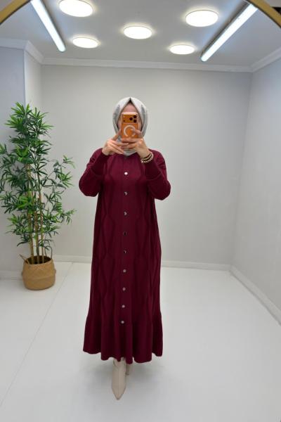 Ares Merserize Elbise Bordo