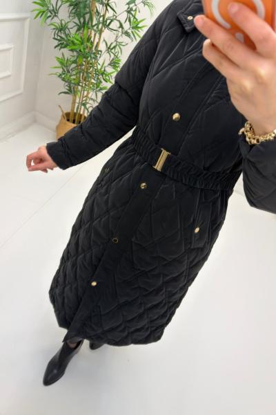 Belen Şişme Mont Siyah