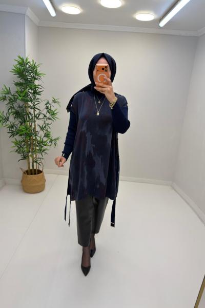 Mihra Cupra Tunik Lacivert