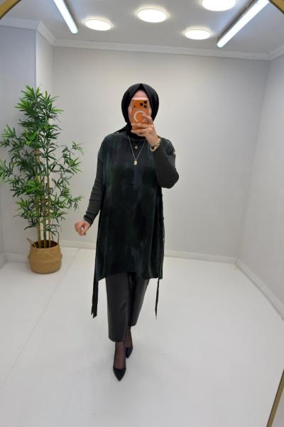 Mihra Cupra Tunik Koyu Yeşil