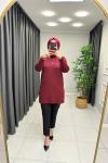 Zebra Desen Merserize Tunik Bordo